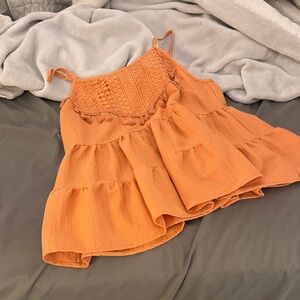 Orange Sleeveless Top